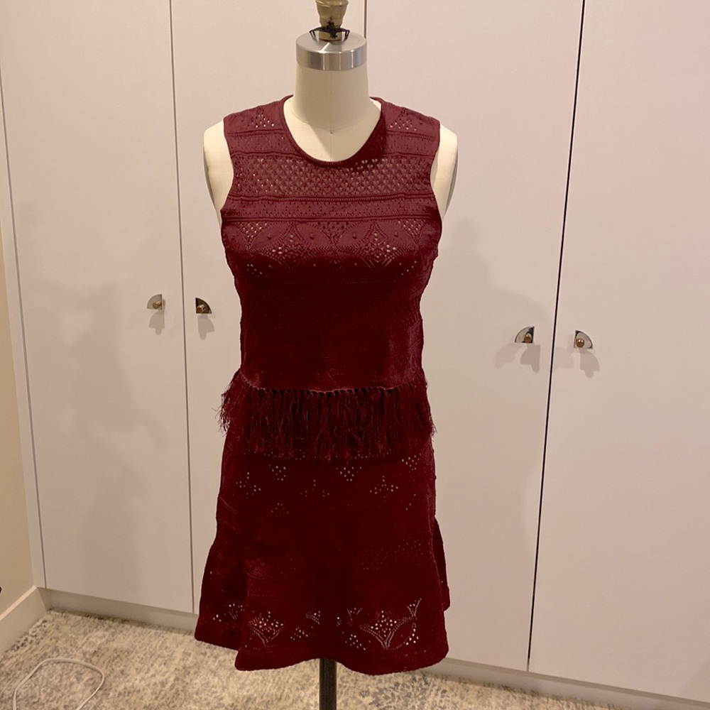 A.L.C. two piece dress in rich burgundy sz S
